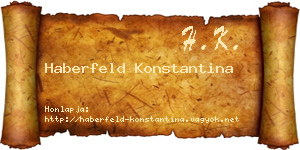 Haberfeld Konstantina névjegykártya